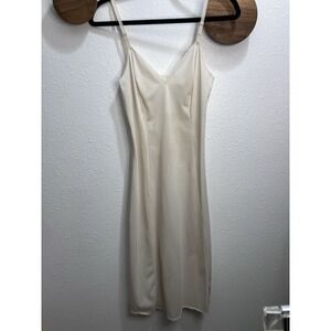 VTG Kayser Ivory Full Slip Dress Nylon USA Made 32 Coquette Romantic Lingerie
